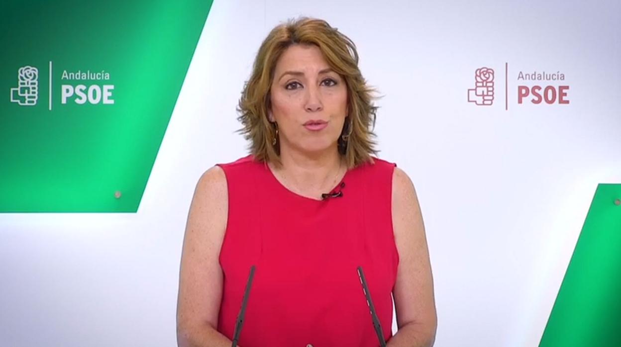 Susana Díaz, en su intervención de este viernes ante los medios