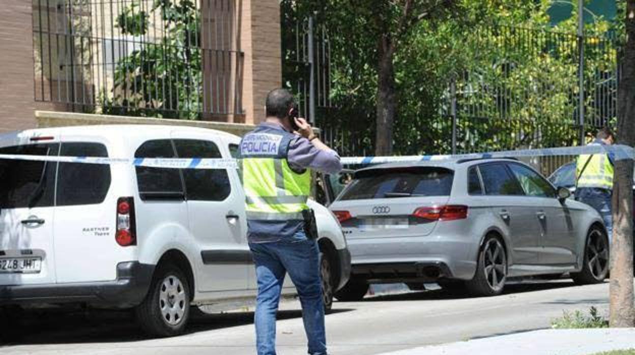 Agentes en la zona en la que fue tiroteado el narco en San Pedro de Alcántara