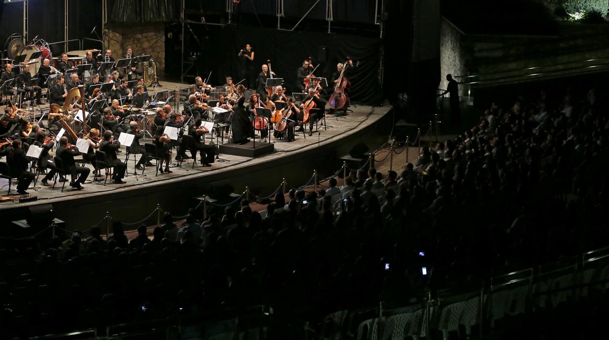 La Orquesta de Córdoba, durante un concierto en el Teatro de la Axerquía