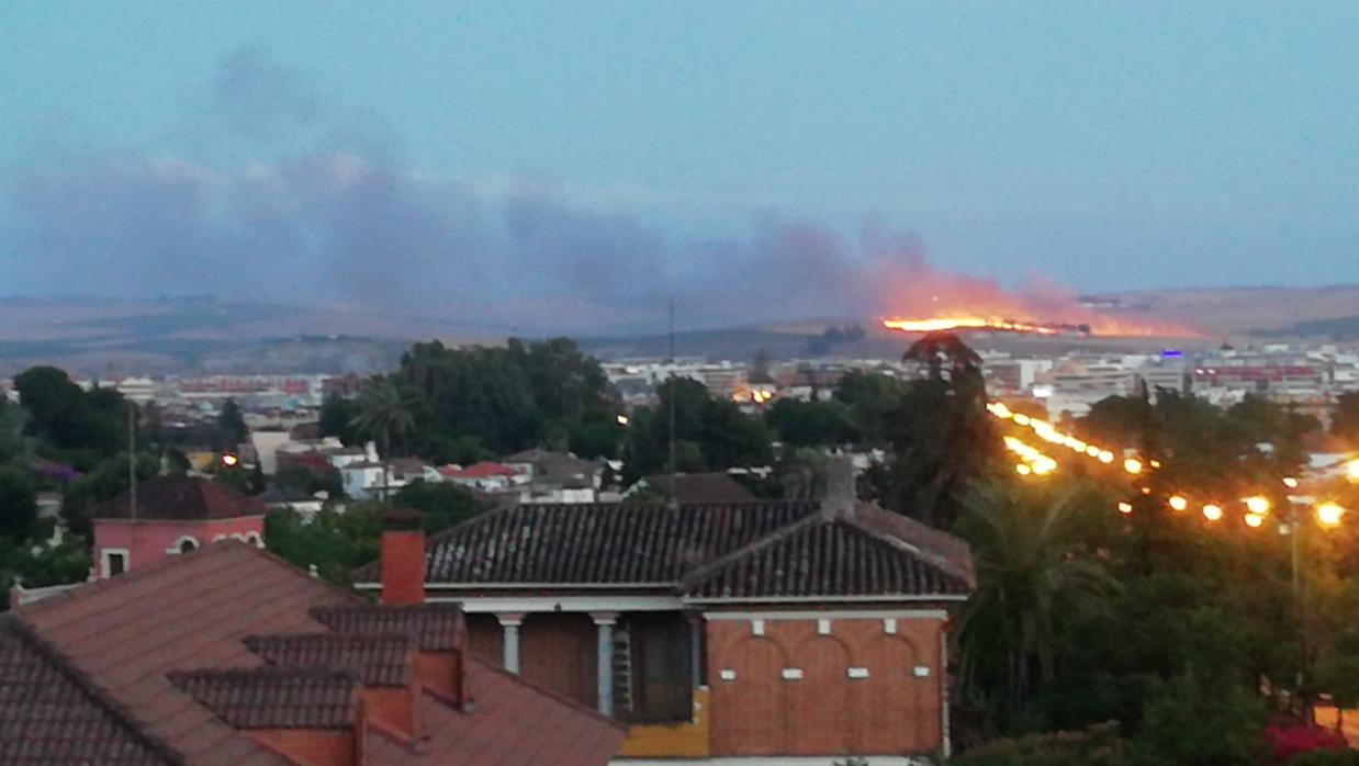 Las llamas del incendio con una gran humareda