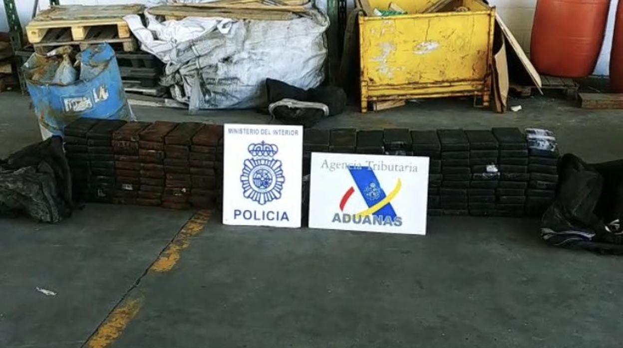 Imagen de la cocaína intervenida en el puerto de Algeciras en una operación conjunta