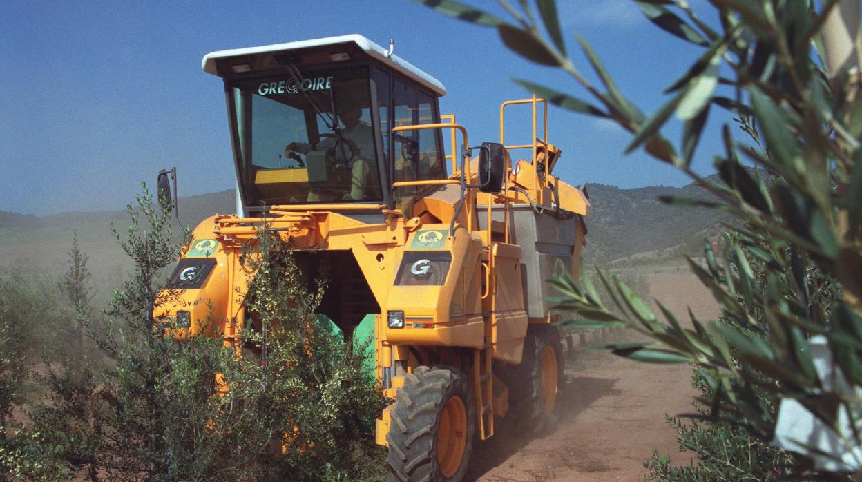 Un tractor en labores de recolección en el campo en Córdoba