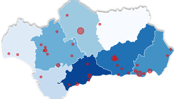 El mapa de los rebrotes de coronavirus en Andalucía: los pueblos en los que se localizan los 55 brotes activos