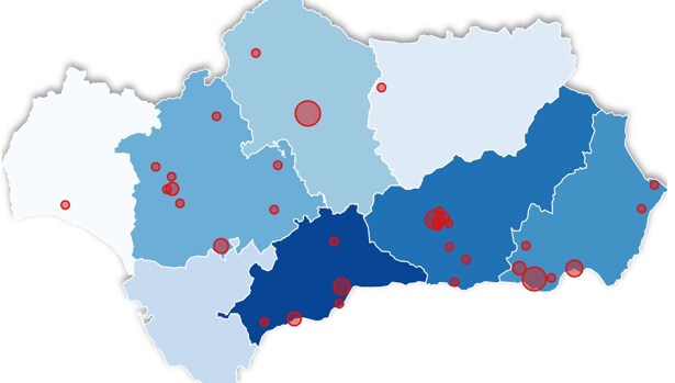 El mapa de los rebrotes de coronavirus en Andalucía: los pueblos en los que se localizan los 43 brotes activos
