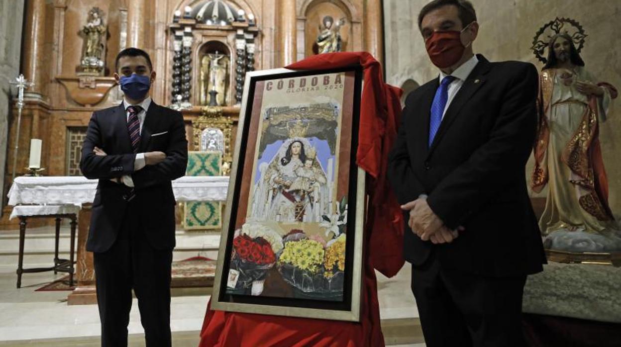 Alejandro Martín, autor del cartel de glorias, junto a Francisco Gómez Sanmiguel