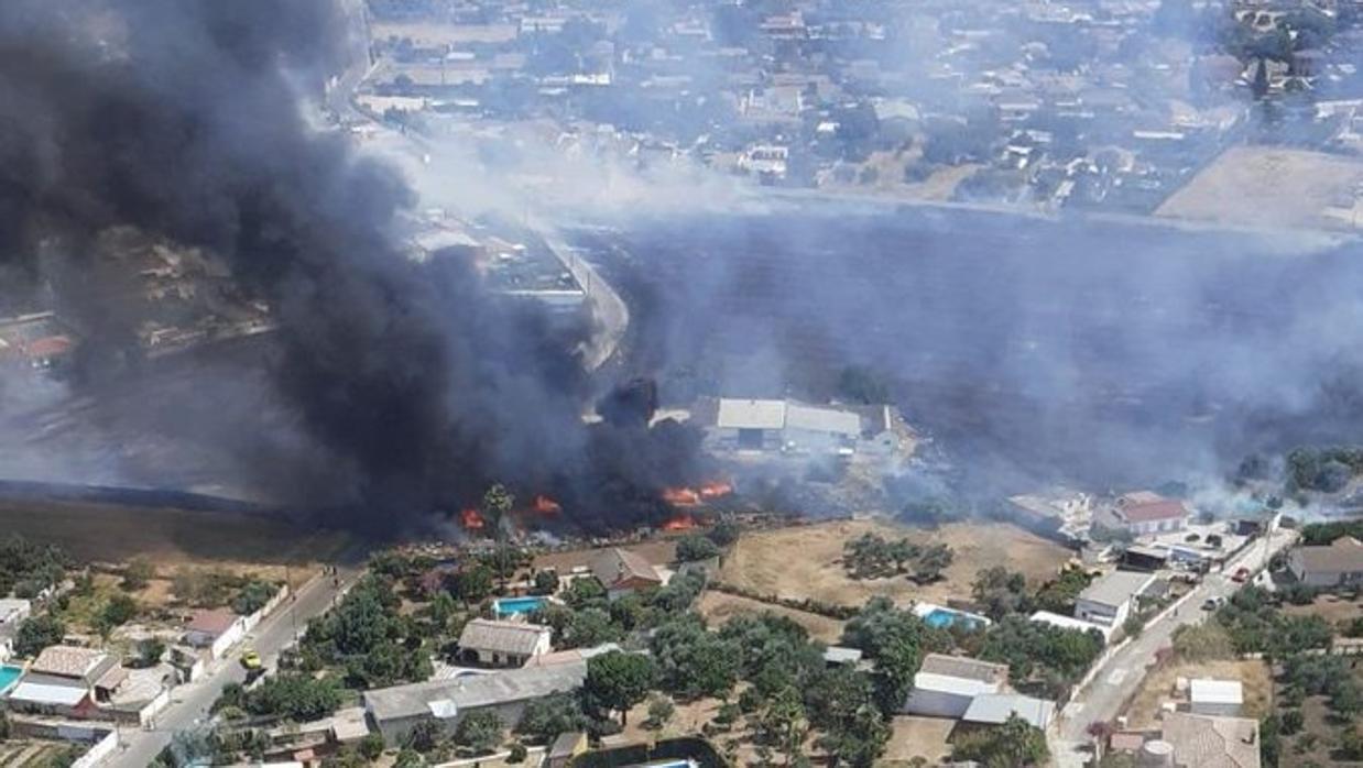 Imagen aérea del fuego en Las Quemadillas