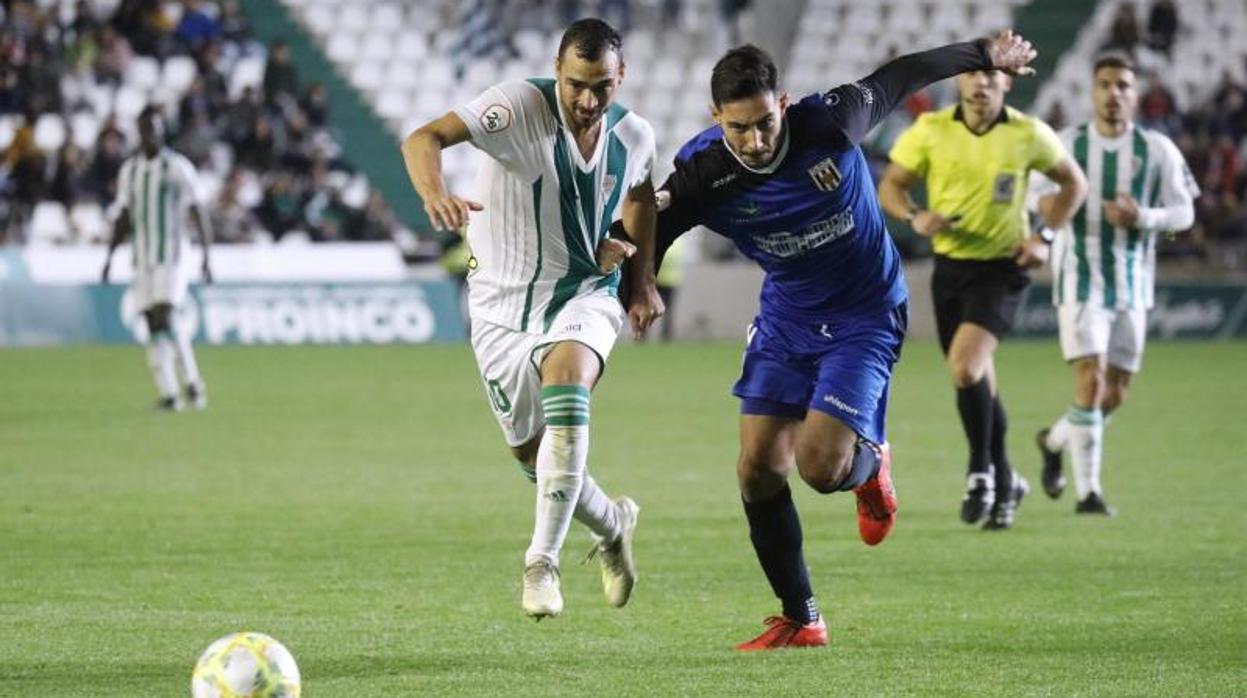 Miguel de las Cuevas, en el partido ante el Mérida