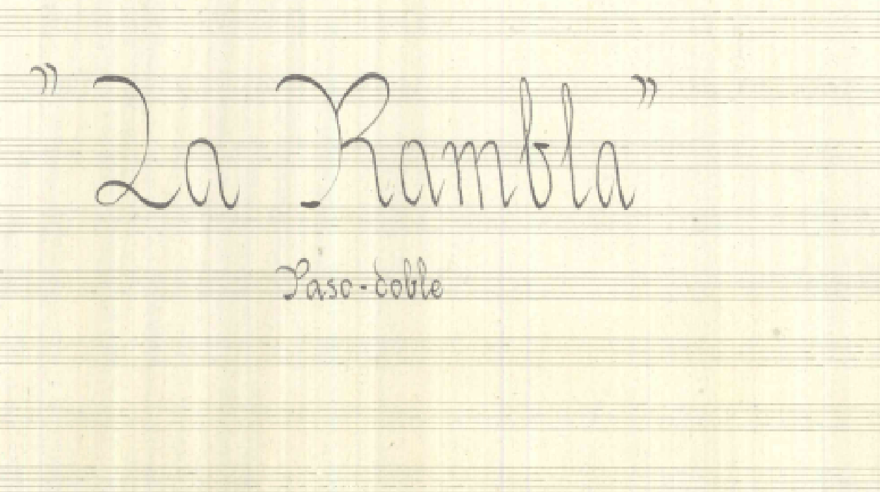 Partitura del pasodoble La Rambla