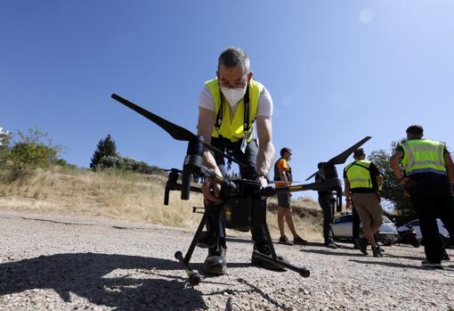 Uno de los drones utilizados en la búsqueda