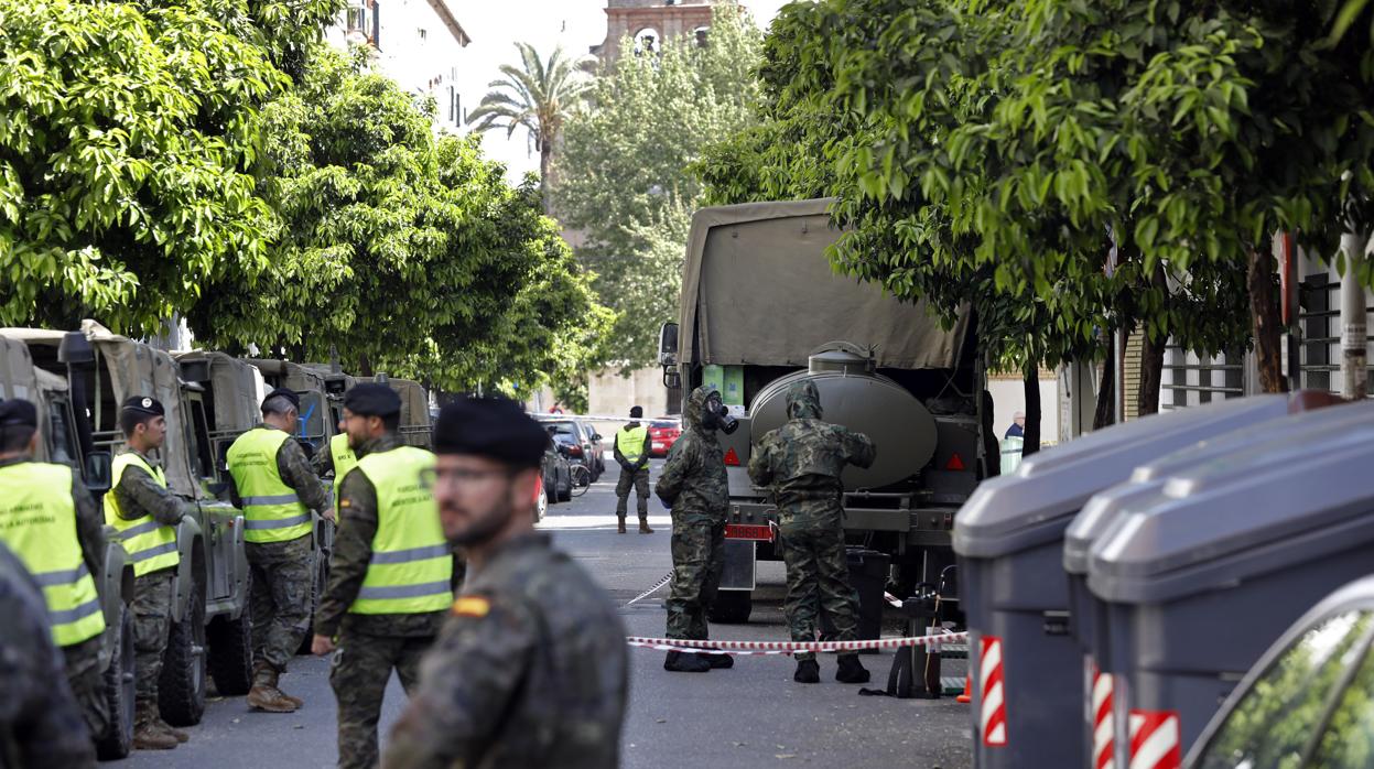 La BRIX en labores de desinfección en la capital en una imagen de archivo