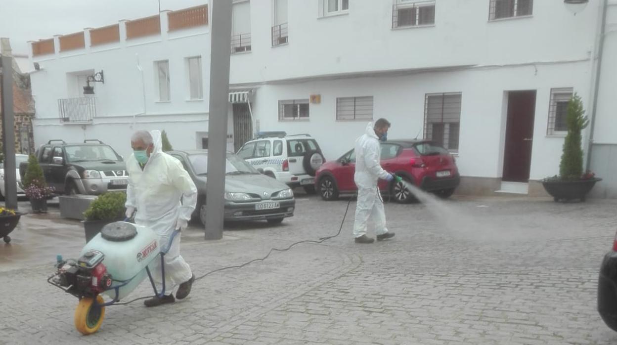 Trabajos de desinfección en Santa Eufemia en el mes de marzo