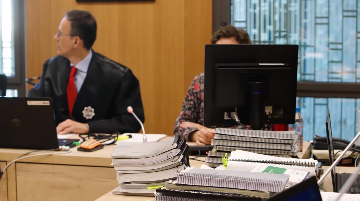 Sala de vistas durante la realización del juicio en la Ciudad de la Justicia