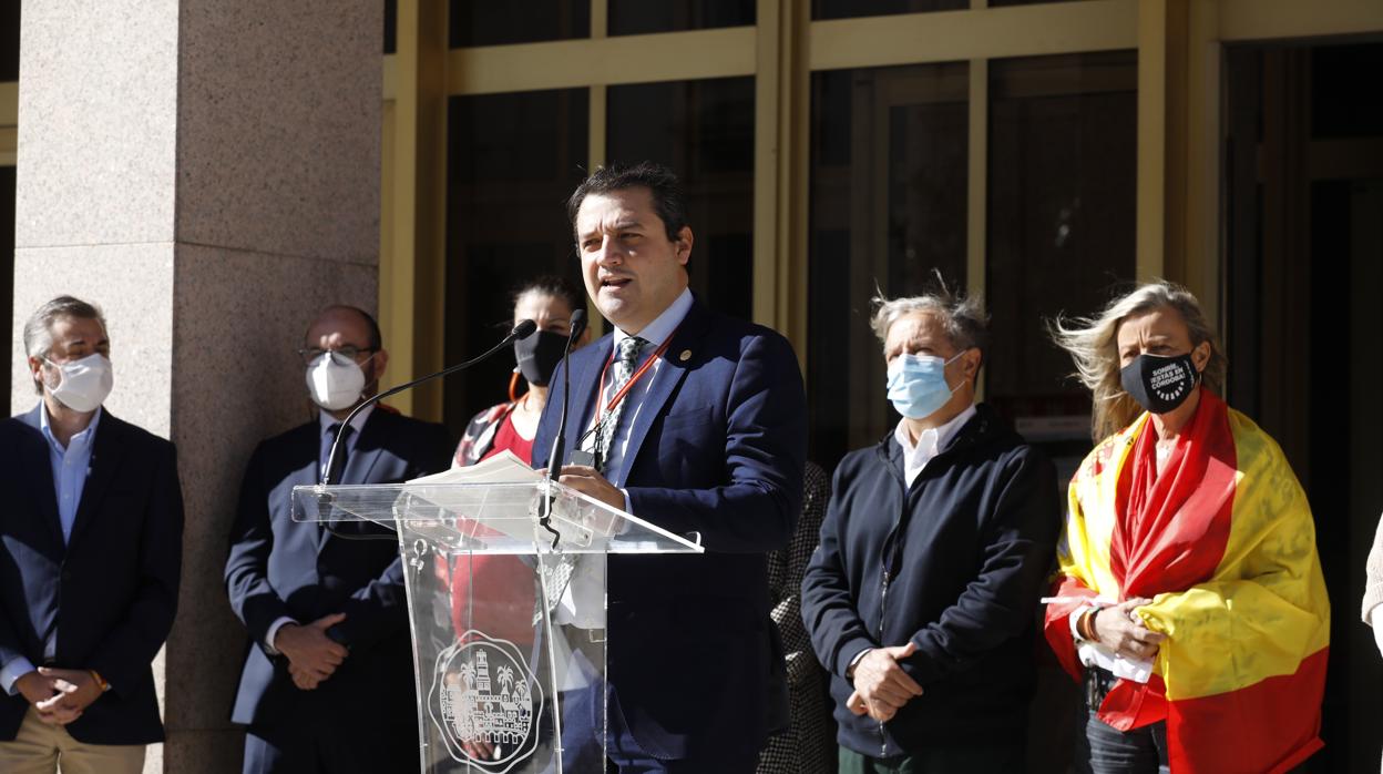 El alcalde, durante su discurso