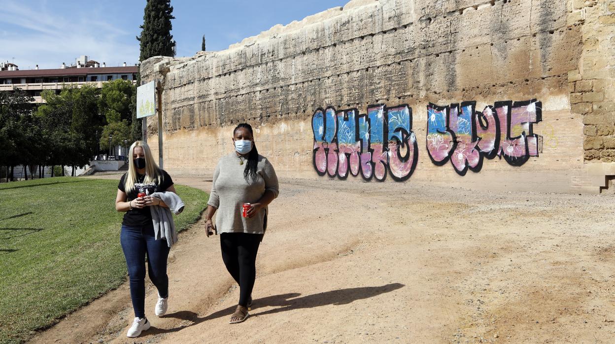 Pintada en la muralla del Marrubial en Córdoba