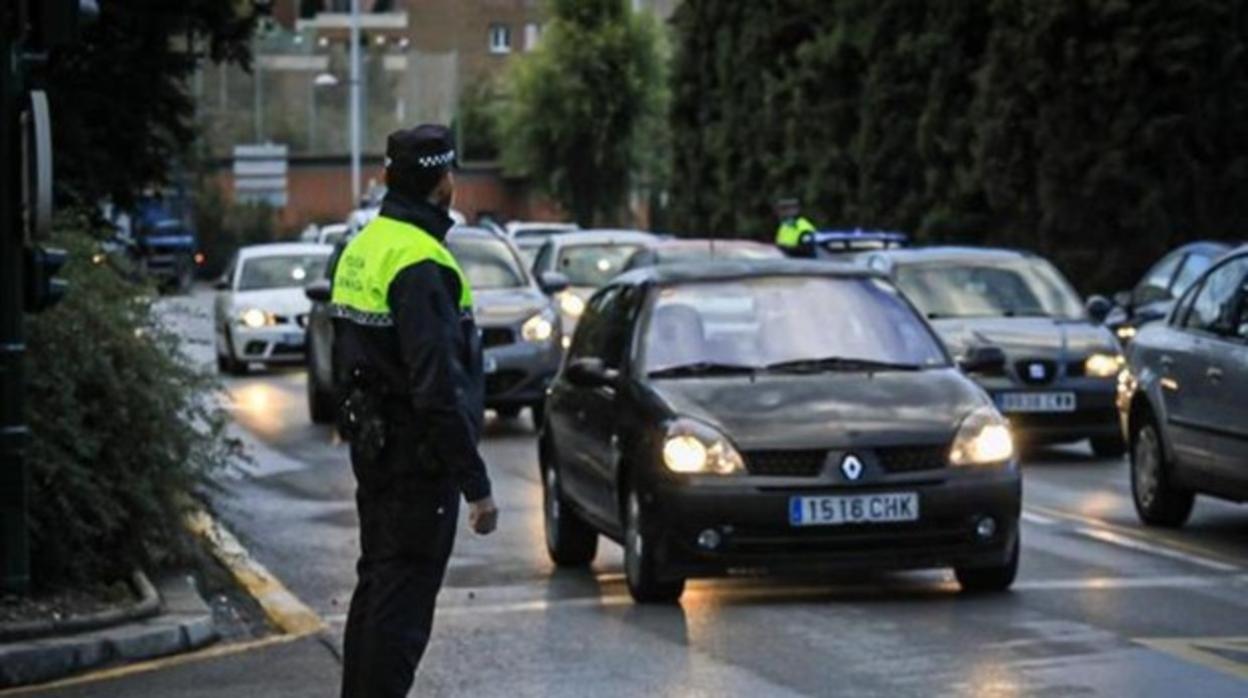 Control policial en la ciudad de Granada