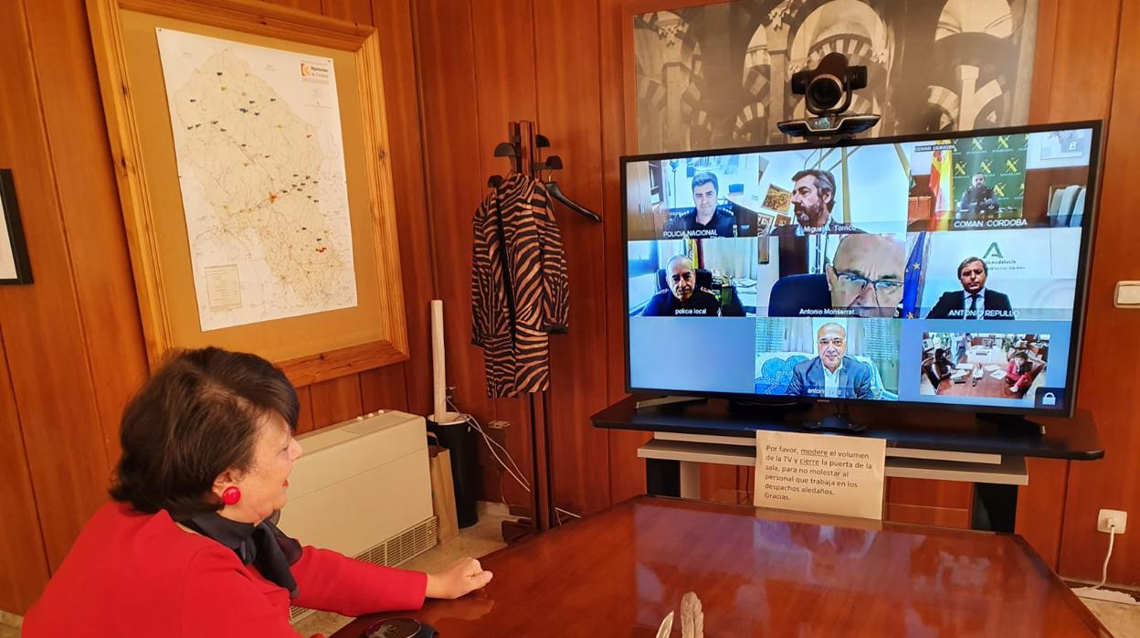 Reunión de la subdelegada con durante la videoconferencia