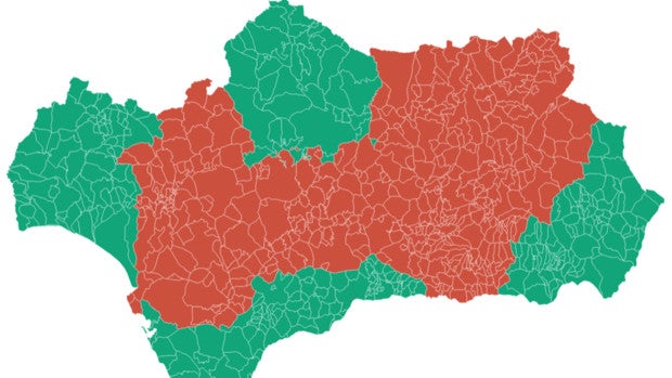 Confinamiento en Andalucía: mapa y lista de los municipios con cierre perimetral