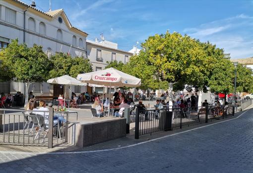 La plaza del Ayuntamiento de Monturque, este domingo