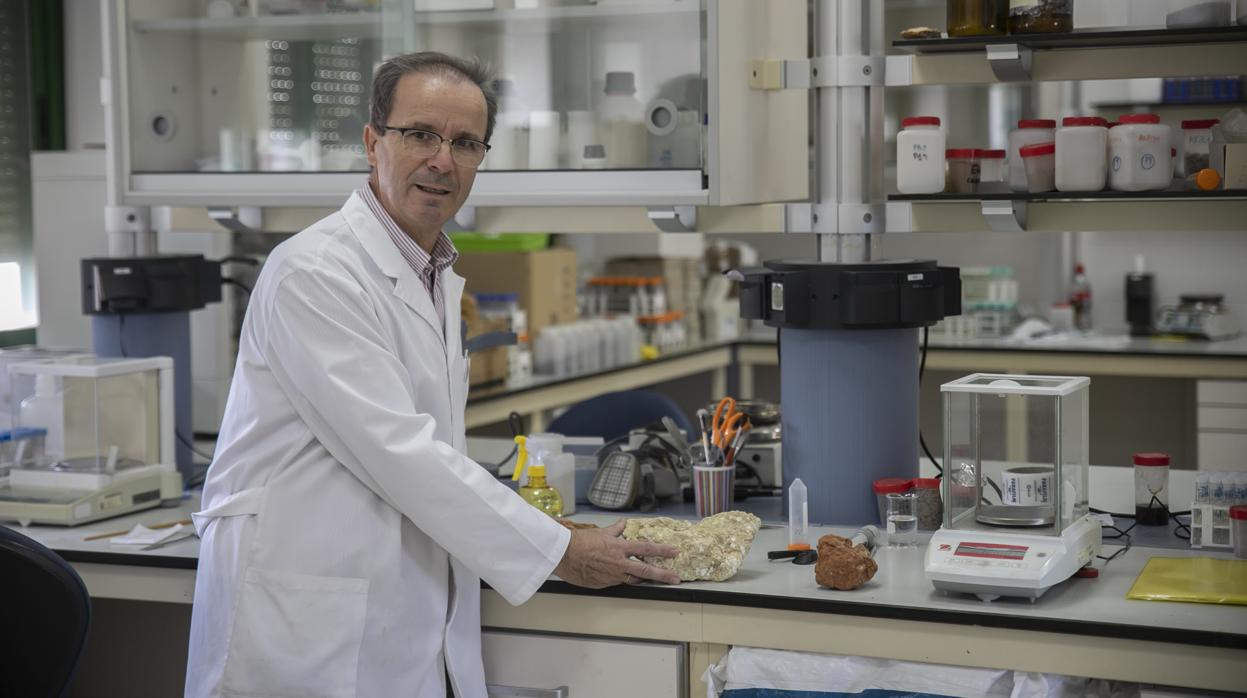 Vidal Barró, catedrático de Producción Vegetal de la Universidad de Córdoba, en su laboratorio