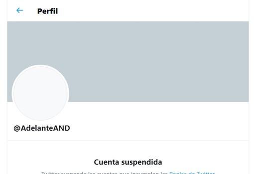 Cuenta suspendida de Adelante