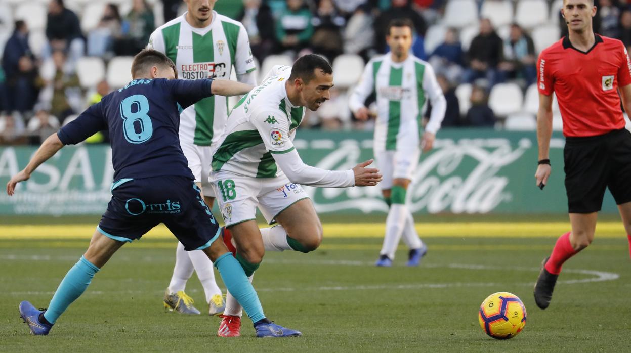 De las Cuevas, en el último partido entre el Córdoba CF y el Albacete en febrero de 2019