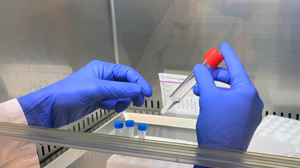 Realización de una prueba diagnóstica de Covid-19 en un hospital Quirón