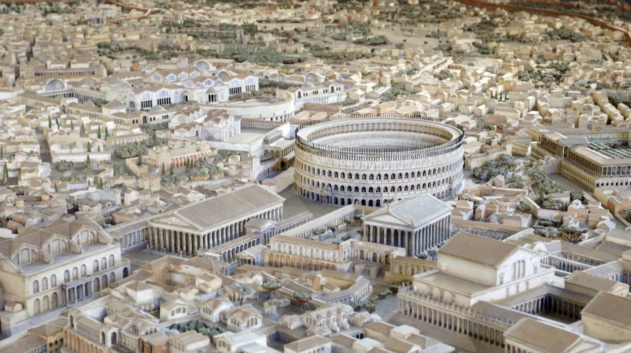 Maqueta de la ciudad de Roma en la época en que pudo vivir Sixtilio Ena