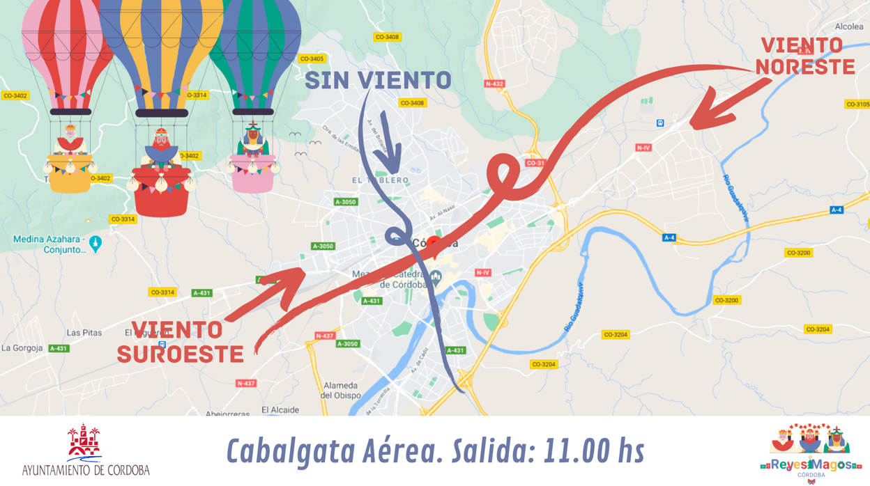 Itinerario previsto por los Reyes Magos en Córdoba