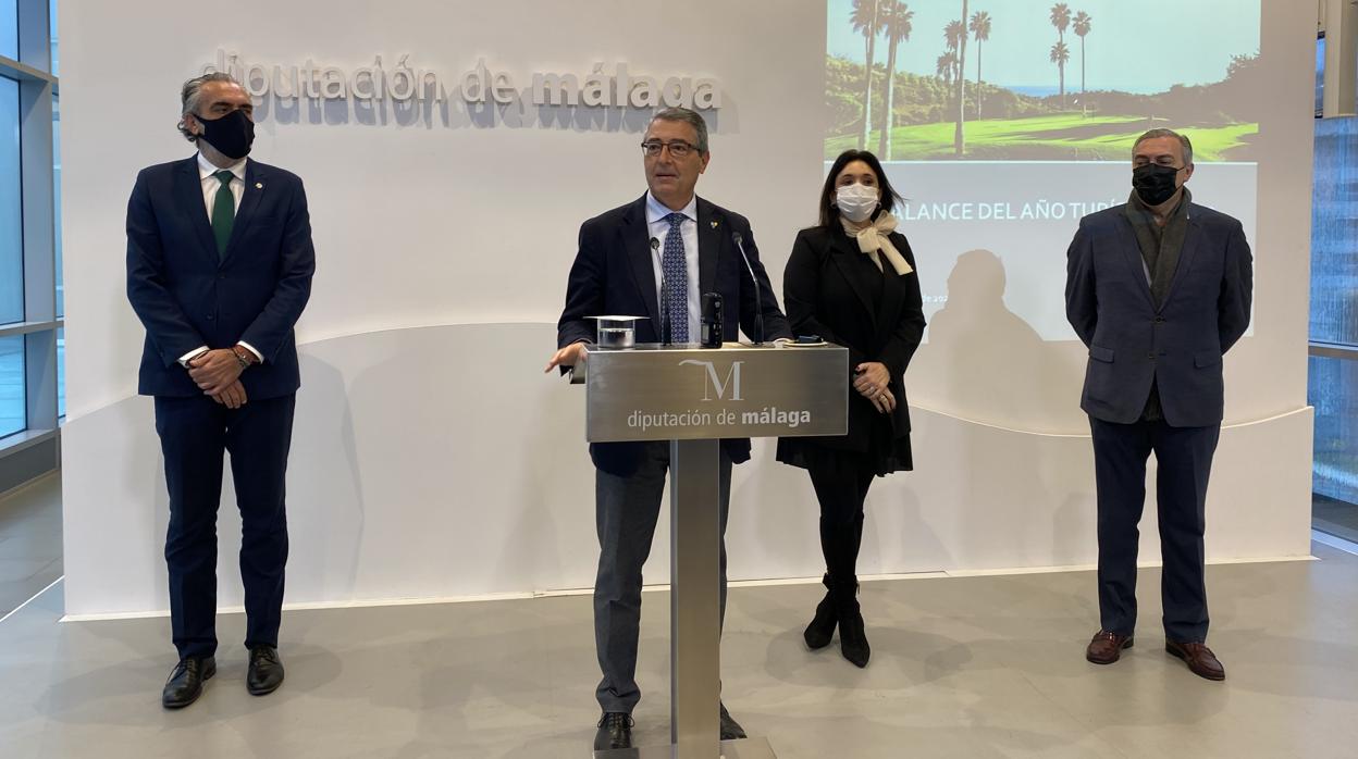 El presidente de Turismo Costa del Sol, Francisco Salado, este viernes en la presentación del balance anual