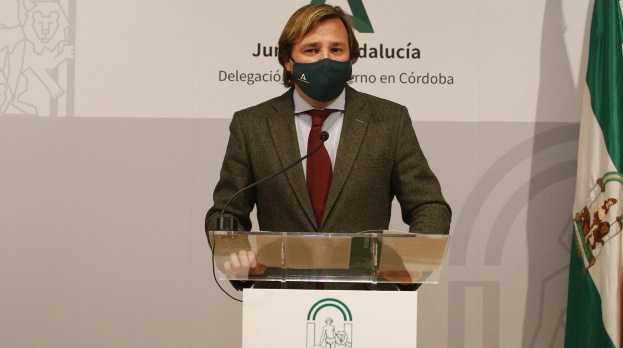 El delegado del Gobierno, Antonio Repullo, hoy durante su conparecencia