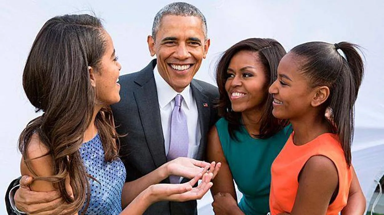 Imagen de archivo de la familia Obama