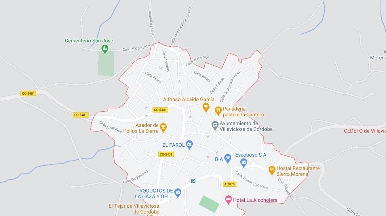 Mapa de la localidad donde ha sido hallado el cadáver