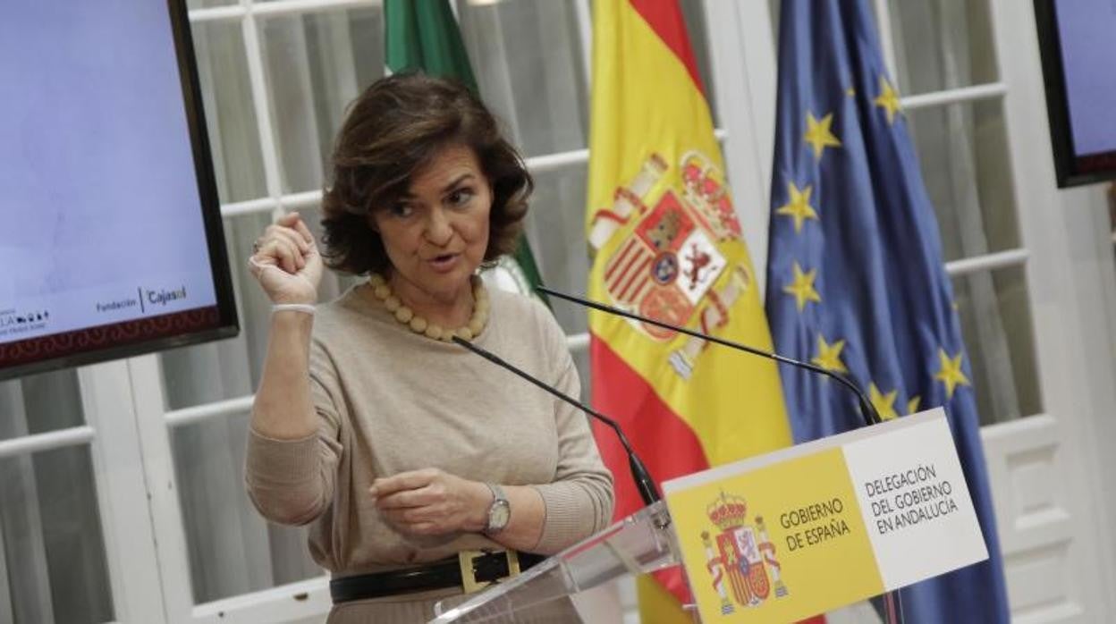 La vicepresidenta del Gobierno, Carmen Calvo