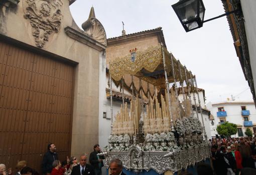 La Virgen de la Alegría, en su paso de palio