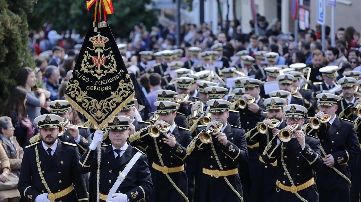 Músicos de la banda de cornetas y tambores Nuestro Padre Jesús Caído y Nuestra Señora de la Fuensanta