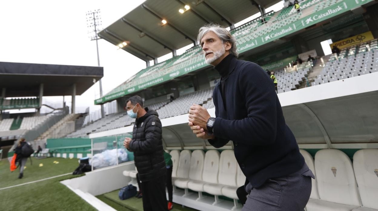 Pablo Alfaro, en la previa del partido ante el Linares