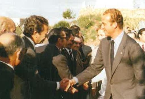 Delgado Vizcaíno, con el Rey Juan Carlos en su visita a Pozoblanco en 1976