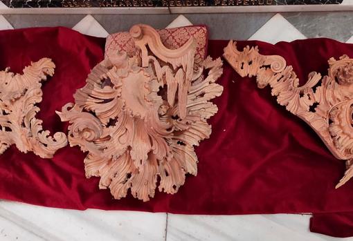 Así son las primeras piezas talladas del nuevo paso del Nazareno de Santa María