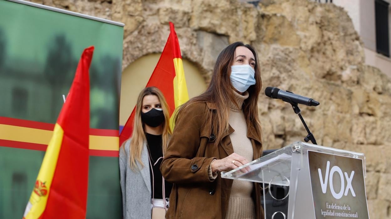 Paula Badanelli, portavoz de Vox, en un acto de su partido por el Día de la Constitución