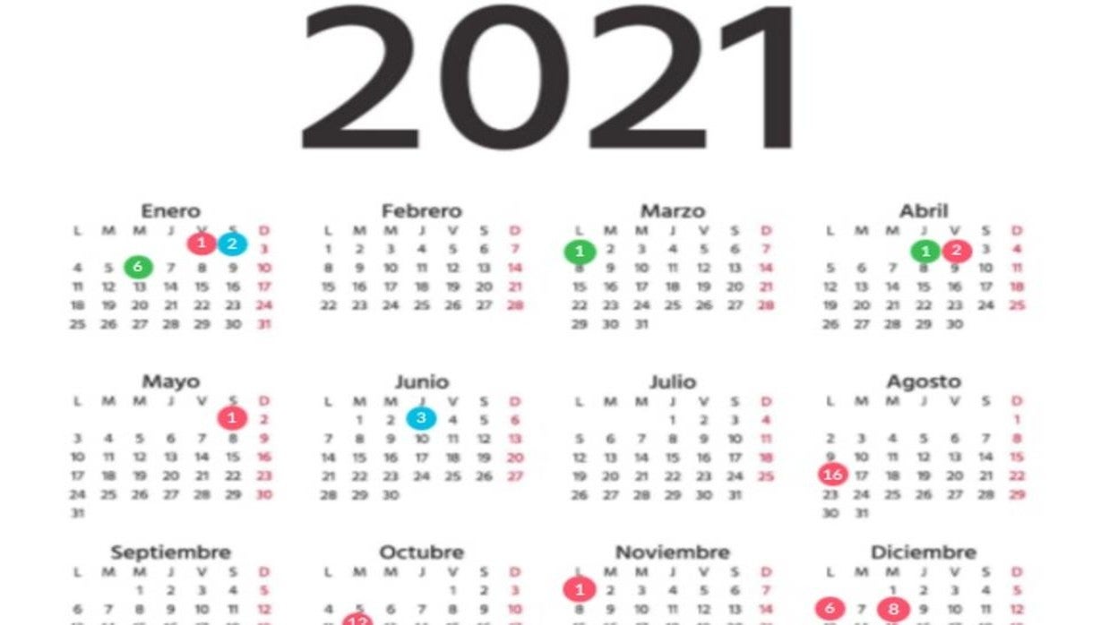 Calendario laboral de Granada de 2021