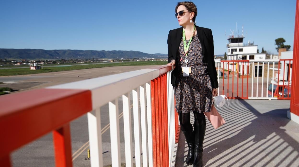 Sonia Martín, en el aeropuerto de Córdoba