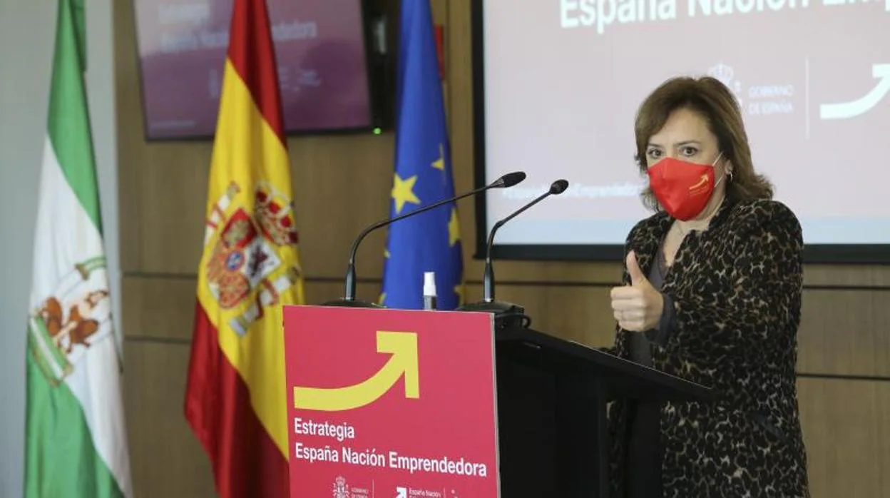 Sandra García, en un acto como delegada del Gobierno en Andalucía
