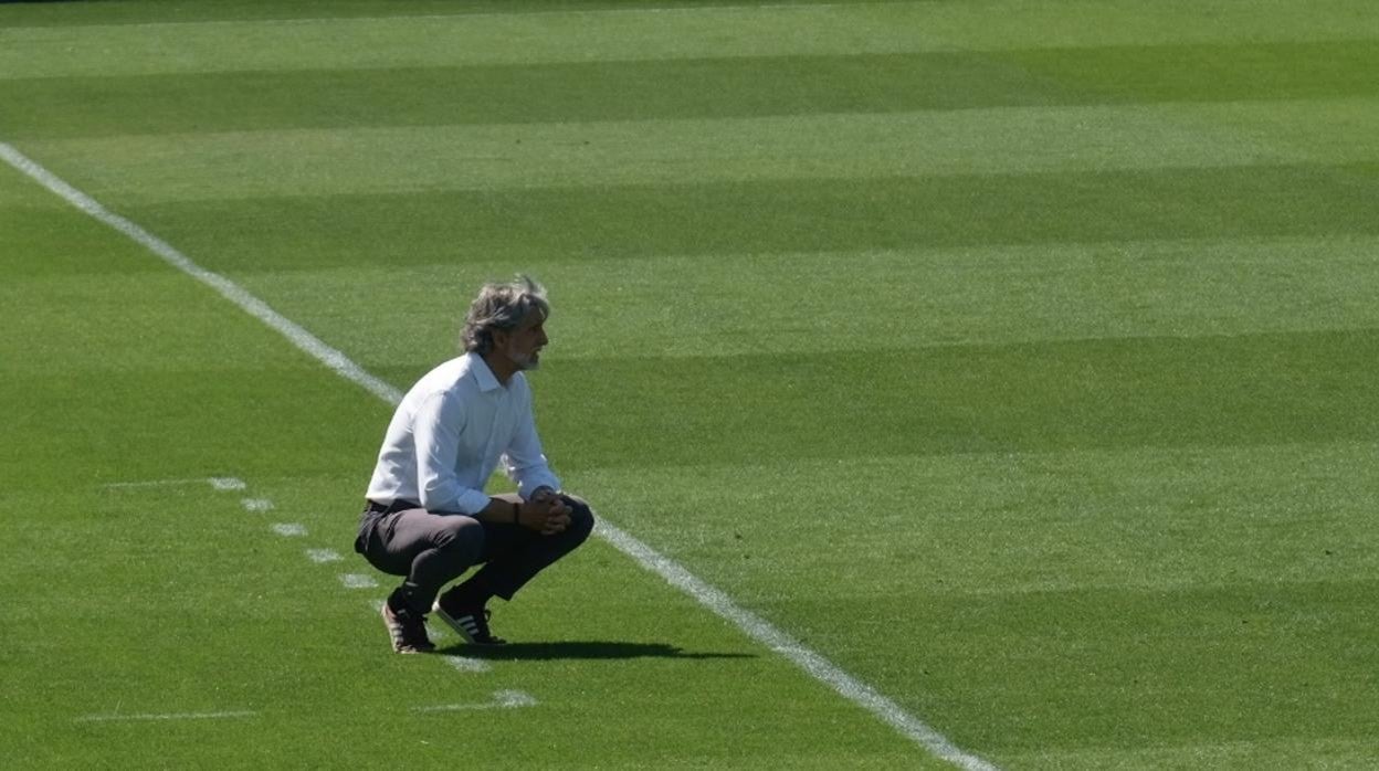 Pablo Alfaro, en el partido ante el Cádiz B