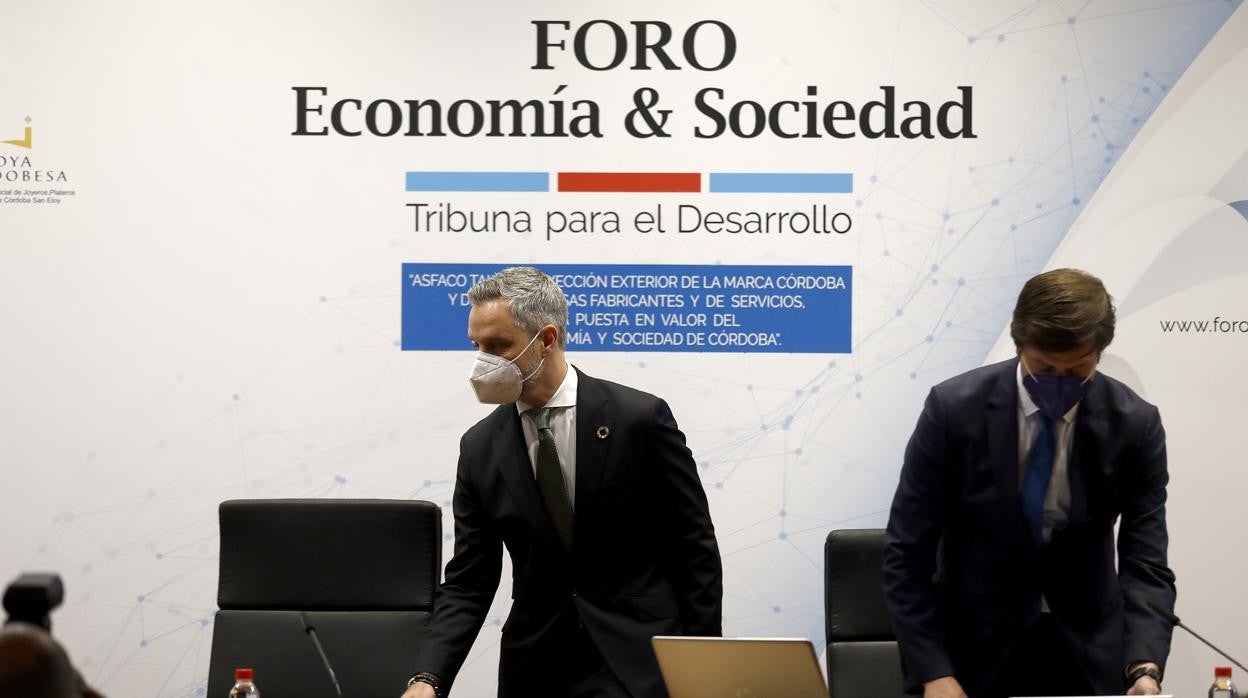 El consejero de Hacienda, Juan Bravo, durante su participación en el Foro Economía &amp; Sociedad