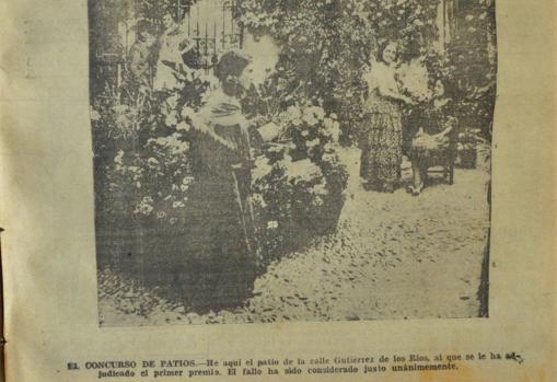 El patio de Gutiérrez de los Ríos 60, ganador del primer premio en 1933, ilustra la portada del diario La Voz de la época