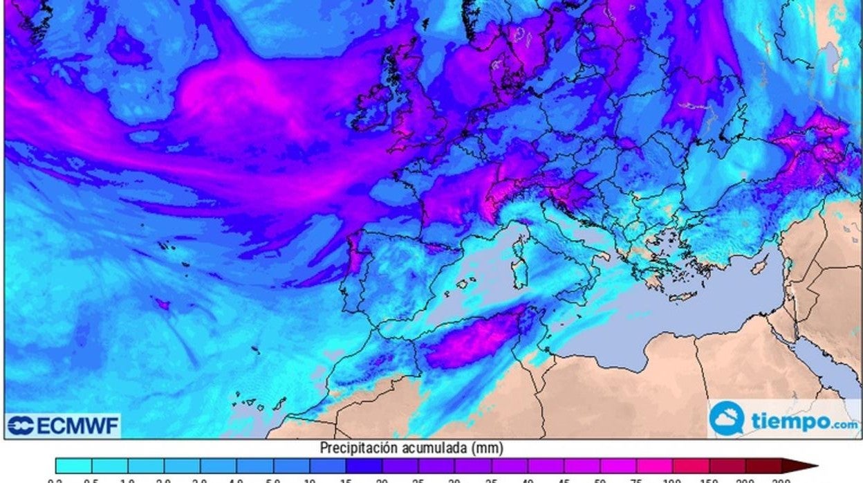 Previsión de lluvias hasta el 10 de mayo en Europa, con toda la Península afectada