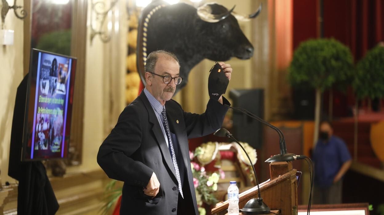 Un momento del pregón taurino de Córdoba pronunciado este lunes por José Luis Prieto