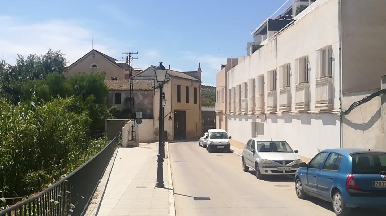 Viviendas junto a la ribera del río Genil, en Puente Genil