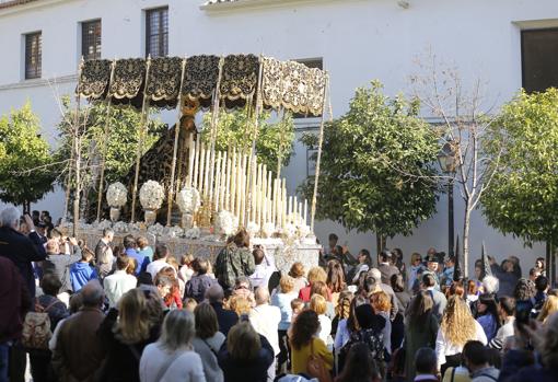 La Virgen del Mayor Dolor en su palio el 29 de marzo de 2018,