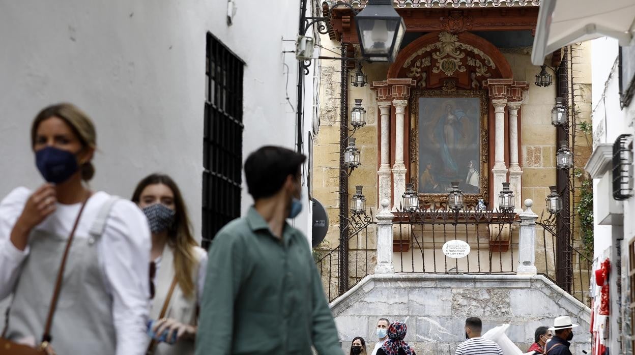 El altar de la Virgen de los Faroles, en una imagen tomada el domingo